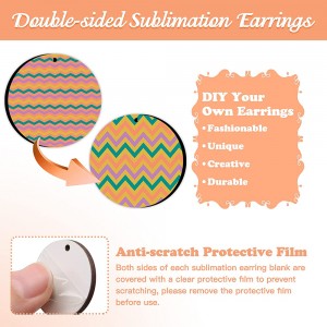 Boucles d'oreilles par sublimation vierges, boucles d'oreilles vierges pour impression par sublimation, pendentif de boucle d'oreille rond inachevé par transfert de chaleur