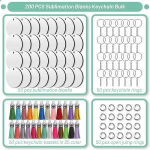 Sublimation Key-chains Blanks Set with Round Sublimation Blanks