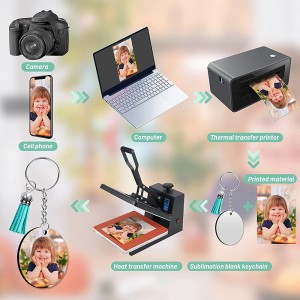 Maunyolo a Sublimation Key-chain Blanks Okhala ndi Zosatsegula Zozungulira