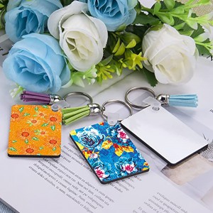 Sublimation Keychain Blanks Teeb nrog Rectangle Sublimation Blanks