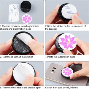 Sublimation Phone Holders Collapsible Phone Grip Holders Adhesive Finger Holders