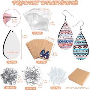 Guharên Sublimation Blank Bulk, Gûharên Çapkirina Sublimation Unfinished Teardrop Heat Earring Pendant