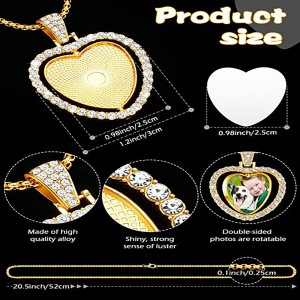 Sublimasiya Rhinestone Tablalar Kulon Dəsti – Ürək Formalı İkitərəfli Boş Rhinestone Bezel Tabaklar