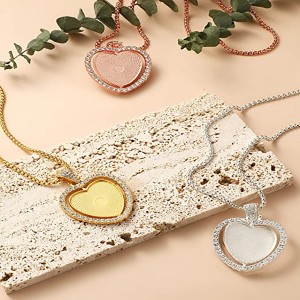 Sublimation Rhinestone Trays Pendant Seti - Mwoyo Chimiro Kaviri Sided Blank Rhinestone Bezel Trays