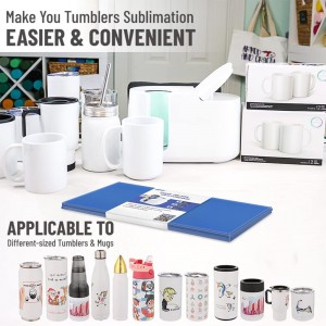 Emballage de gobelets à sublimation compatible avec les accessoires de presse à tasses et la machine de sublimation pour presse à tasses vierges