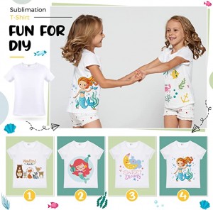 Toddler Blank Sublimation T-Shirt Modal Crew Neck kortärmad T-shirt för barn