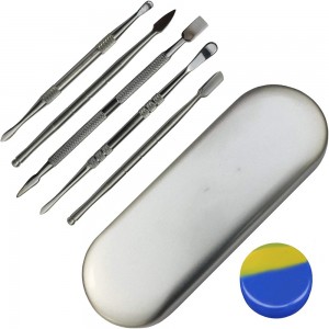 Wax Carving & Collecting Tool Set na may Silicone Jar at Metal Carrying Case