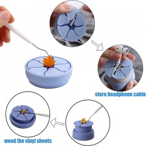 Raccoglitore di rottami di diserbo in vinile aspirazione blu e supporto per strumenti di diserbo per vinile