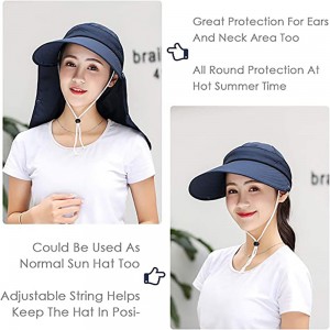 Wide Brim Sun Hat - Multifunctional UPF 50 Protection Bucket Fishing Hat Cap