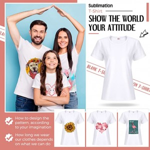 Qadın Sublimasiya Boş T-Shirt Əsas Ağ Polyester Köynəklər Sublimasiya Qısaqol T-Shirt