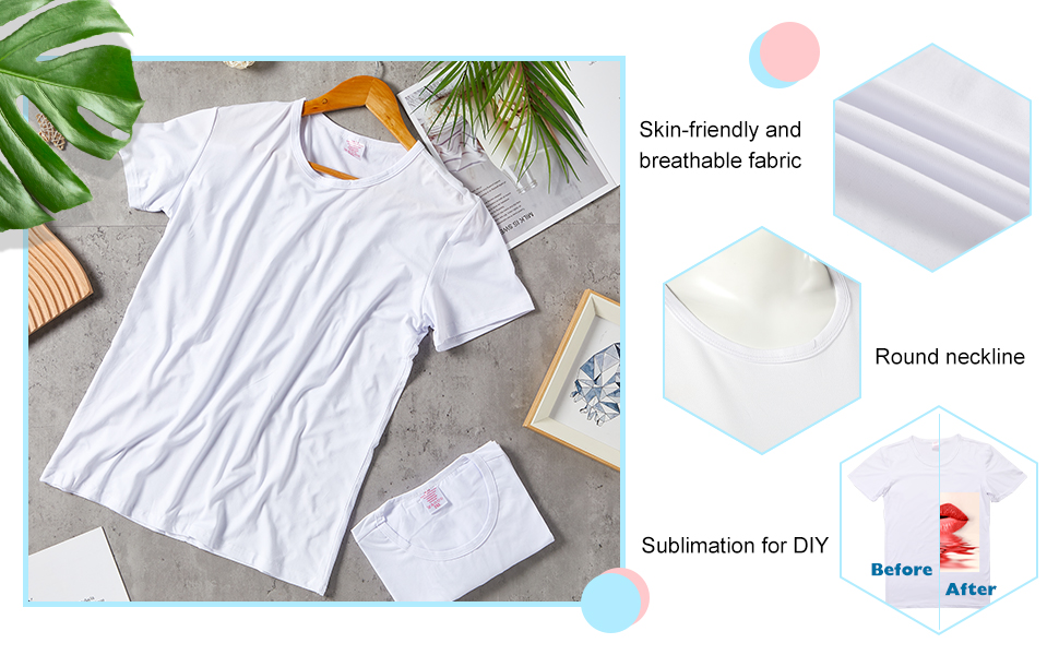 Clearance 2XL Sublimation Blank Tshirt, Shirt for Sublimation, 100% Polyester Woman Shirts Thick Fabric, Unisex Size Sublimation Shirt