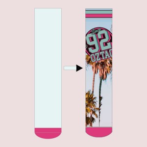 လက်ကား Polyester Sublimation Socks စိတ်ကြိုက် Sublimated အတွက် ဗလာ